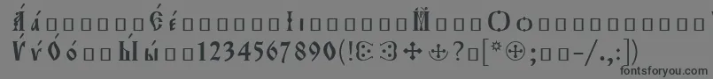 Weitere Informationen zur Orthodox.TtIeeroosРазрядочный-Schriftart Orthodox.TtIeeroosРазрядочный-Schriftart – Schwarze Schriften auf grauem Hintergrund